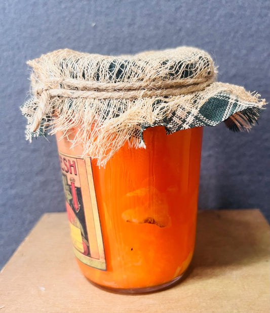 Peach Jam Jar Rustic Decor – Handcrafted Vintage Style for Kitchen, Farmhouse Decor, Gifts & Home Accents