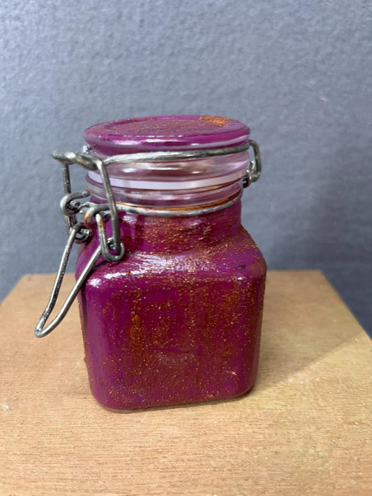 Fruit Jam Jar Rustic Decor - Handmade Glass Container, Farmhouse Style Kitchen Accessory & Vintage Gift Idea