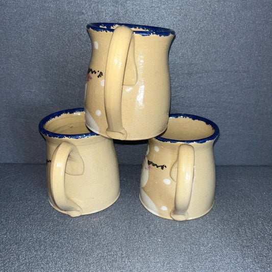 Judy Goodwin Signed Hand-Painted Snowman Mugs – Set of 3, Collectible Winter Drinkware, Cozy Holiday Gift Idea
