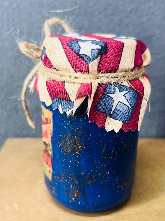 Blueberry Grungy Jar - Rustic Home Decor, Unique Kitchen Storage, Vintage Style, Shabby Chic, Gifts for Her & Blueberry Lovers