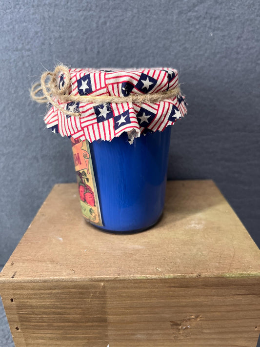 Blueberry Jam Jar Display | Handmade Fruit Preserves Shelf Decor | Rustic Kitchen Storage | Farmhouse Home Accent