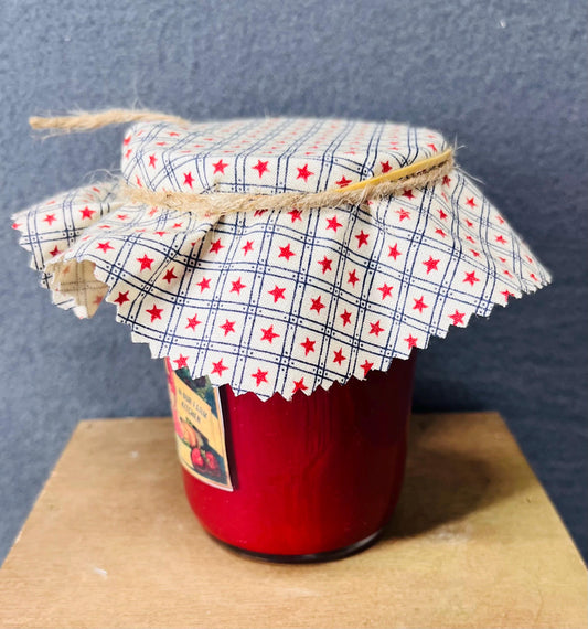 Strawberry Jelly Jar Decoration - Vintage Inspired Home Decor, Cute Kitchen Centerpiece & Gift Idea for Fruit Lovers