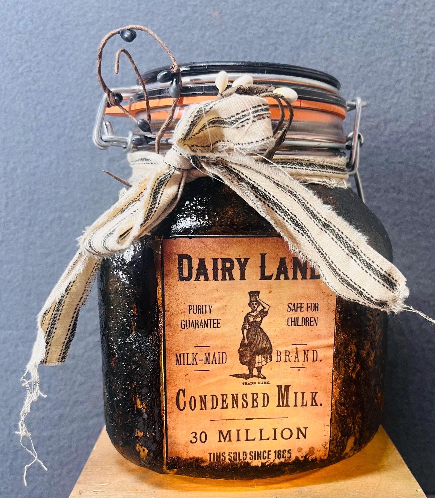Dairyland Rustic Jar with Battery Powered Candle | Farmhouse Decor, Cozy Lighting & Unique Gift Idea