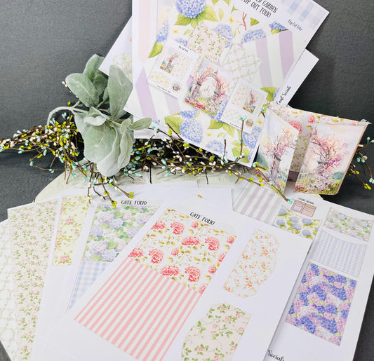 Le Gate Garden Paper Craft Card Kit – Flip Out Folio Scrapbook Album for DIY Paper Projects & Gifts