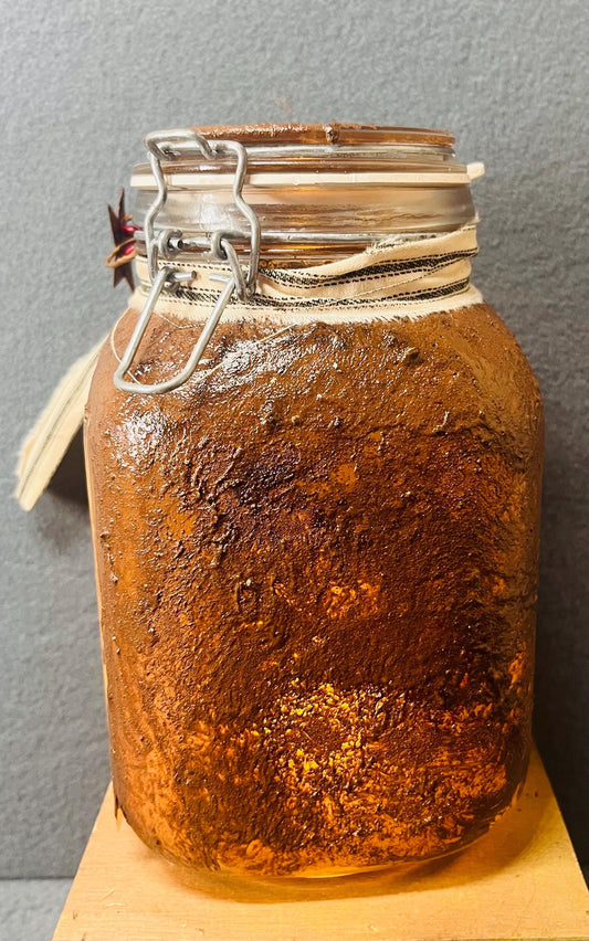 Sweet Buttermilk Rustic Jar with Battery Powered Candle | Cozy Home Decor, Farmhouse Style Centerpiece & Gift Idea