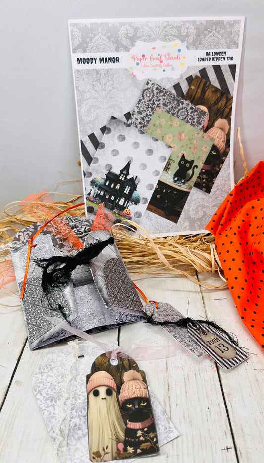 Moody Manor Junk Journal Kit – Spooky Cottagecore Paper Craft for Fall & Halloween