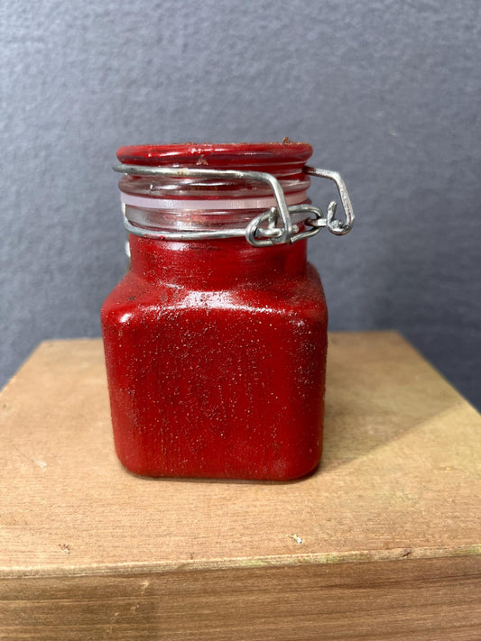 Strawberry Rustic Decor Jar - Handmade Farmhouse Glass Container, Vintage Kitchen Accessory & Gift Idea