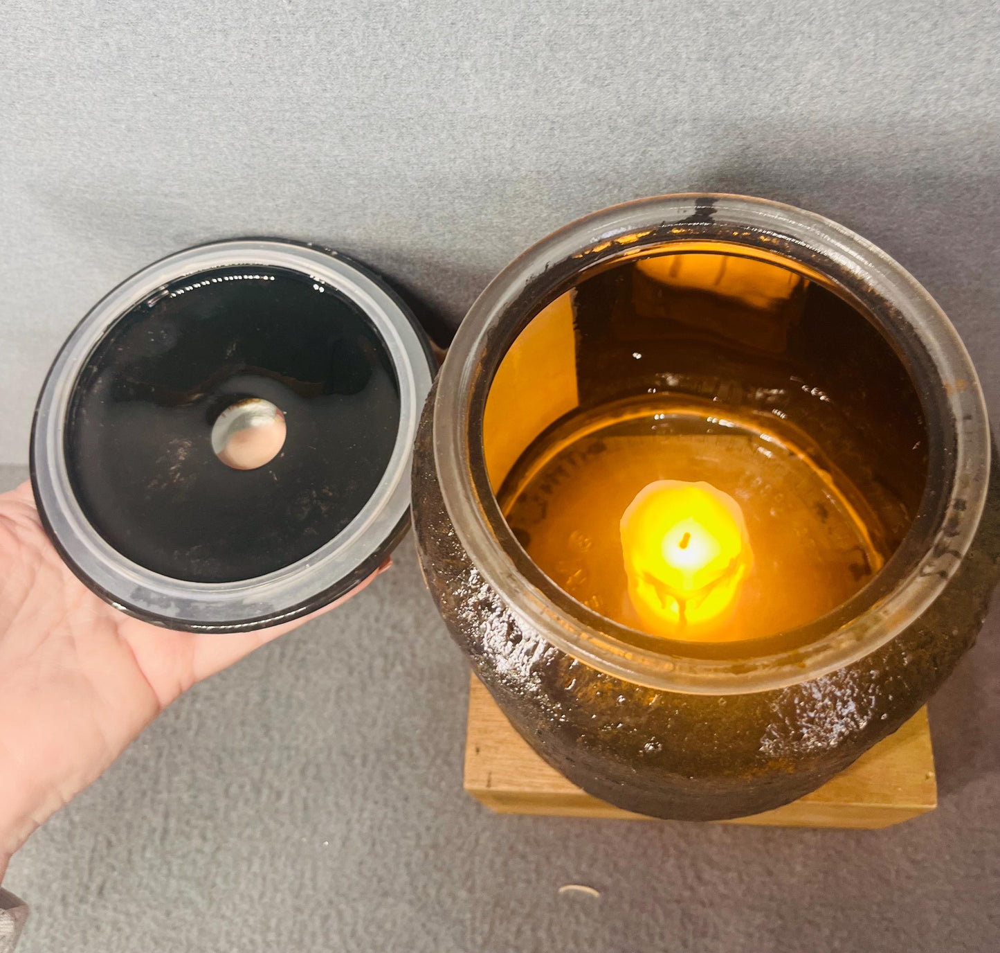 Honey Grungy Jar with Battery Powered Lights | Rustic Decor, Fairy Lights, Boho Home Accent, Cozy Vibes, Perfect Gift