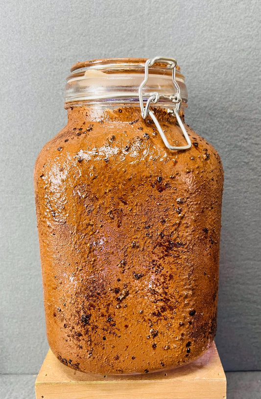 Coffee Jar with Battery Candle Light | Decorative Storage Container & Flameless Candle Gift for Kitchen and Home Ambiance