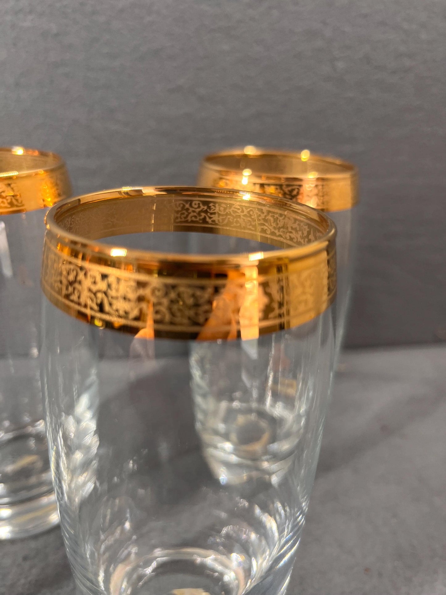 Impieral By Home Essentials 24k Gold Filigree Ice Tea Glasses Set Of 4