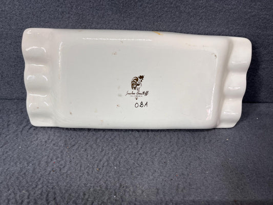 Vintage Sascha Brastoff Vanity Fair Large Floral Dish Signed Mid Century Decorative Tray