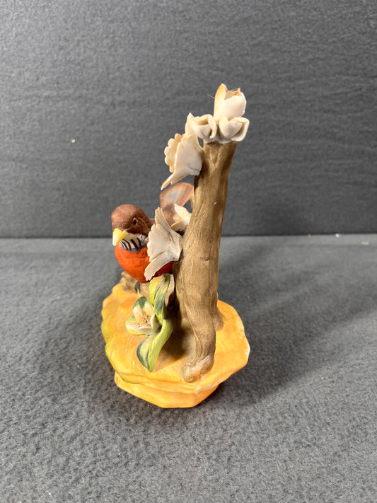 Vintage Royal Crown Porcelain Robin Red Breast Figurine by J. Byron - Collectible Bird Statues & Home Decor Accent