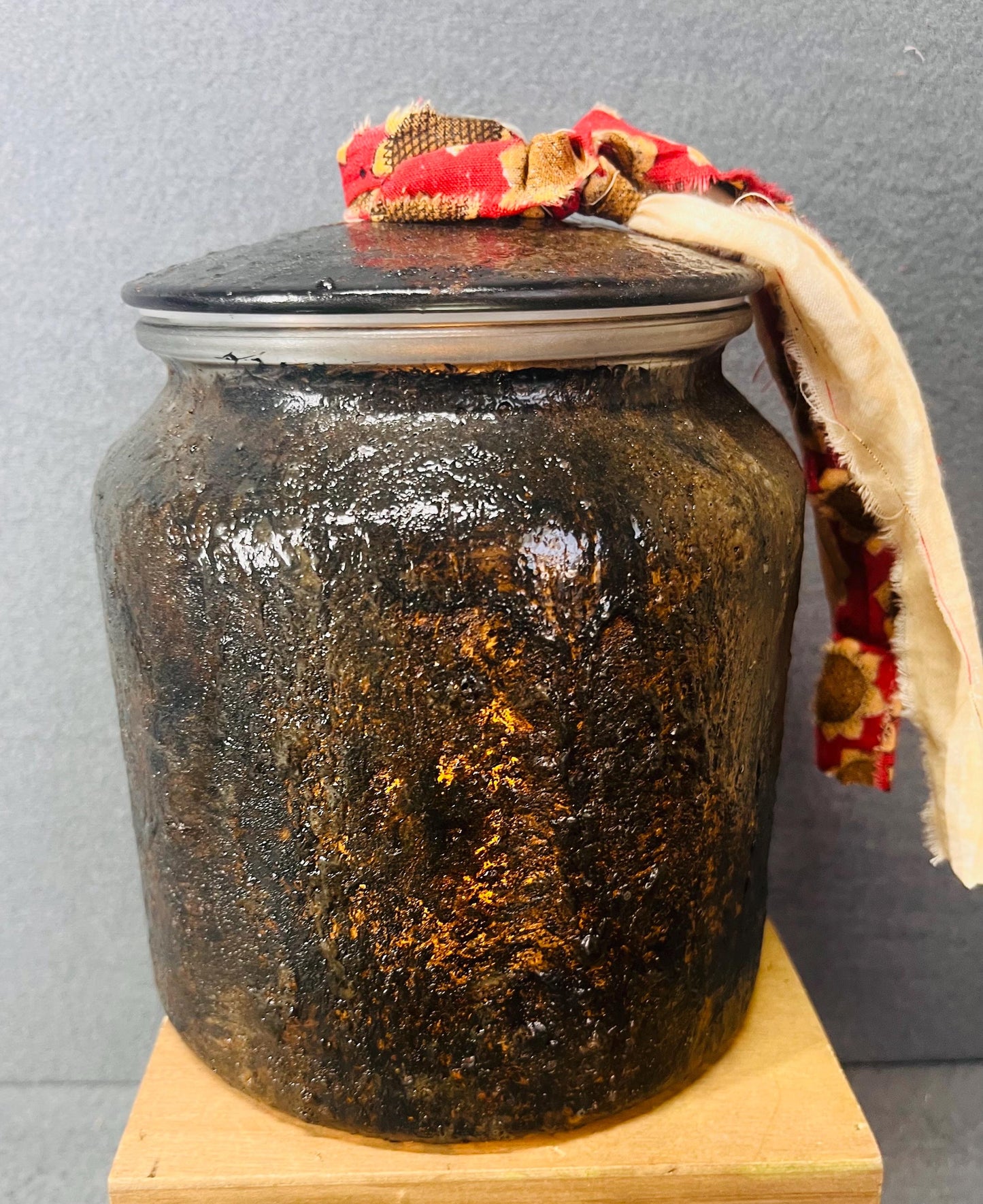 Honey Grungy Jar with Battery Powered Lights | Rustic Decor, Fairy Lights, Boho Home Accent, Cozy Vibes, Perfect Gift