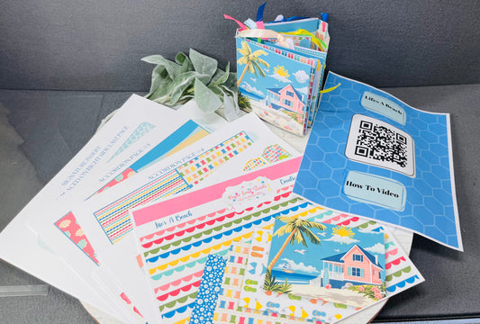 Life’s a Beach Memory Keeper Folio Kit – DIY Scrapbook Paper Craft Kit for Beach Memories & Photos