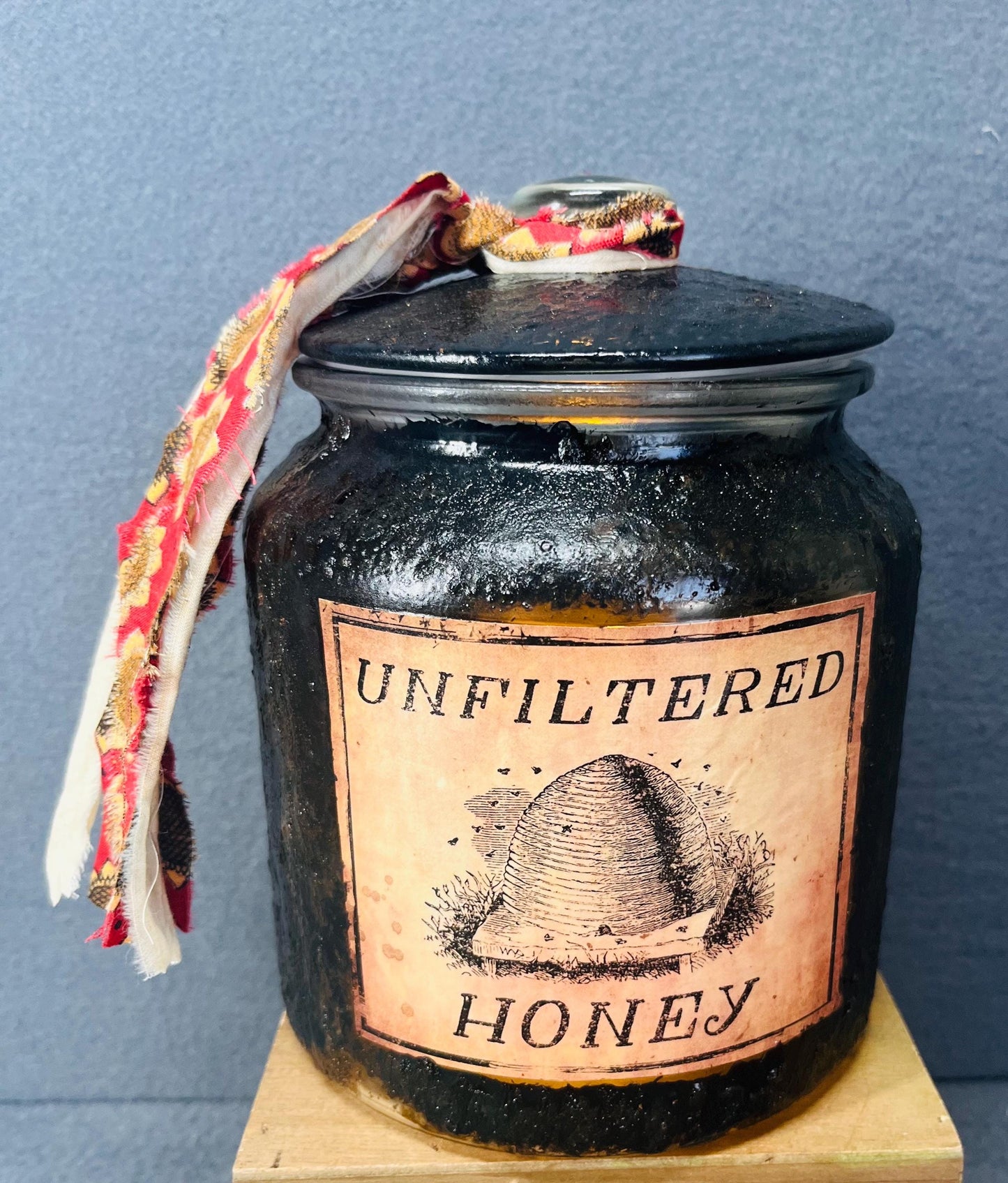 Honey Grungy Jar with Battery Powered Lights | Rustic Decor, Fairy Lights, Boho Home Accent, Cozy Vibes, Perfect Gift