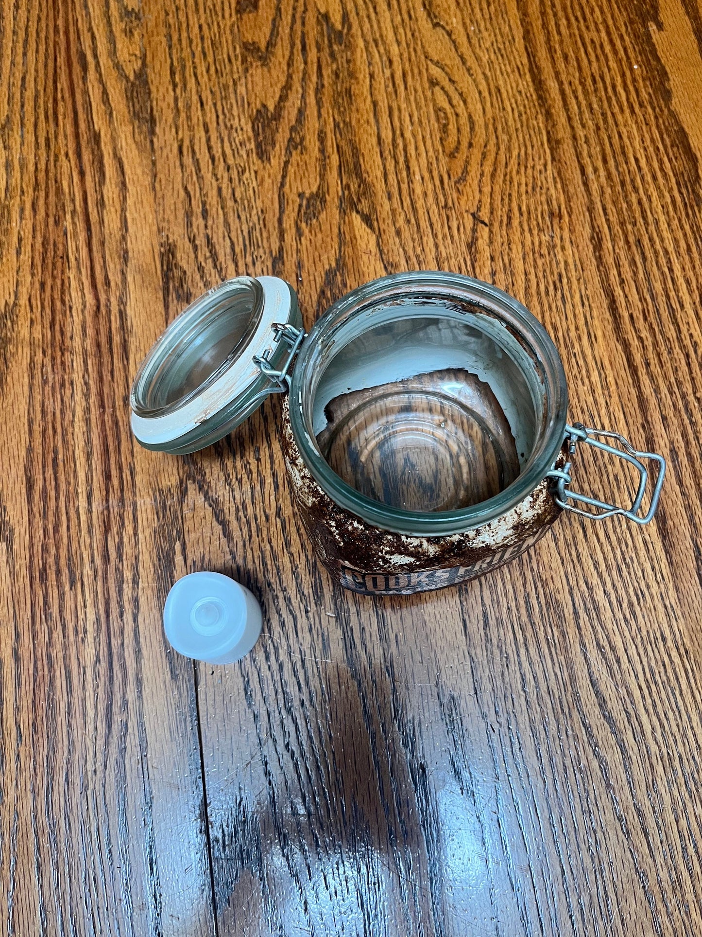 Primitive Grubby Baking Powder Jar - Rustic Farmhouse Decor & Distressed Handmade Pantry Accent with Candle