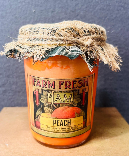 Peach Jam Jar Rustic Decor – Handcrafted Vintage Style for Kitchen, Farmhouse Decor, Gifts & Home Accents