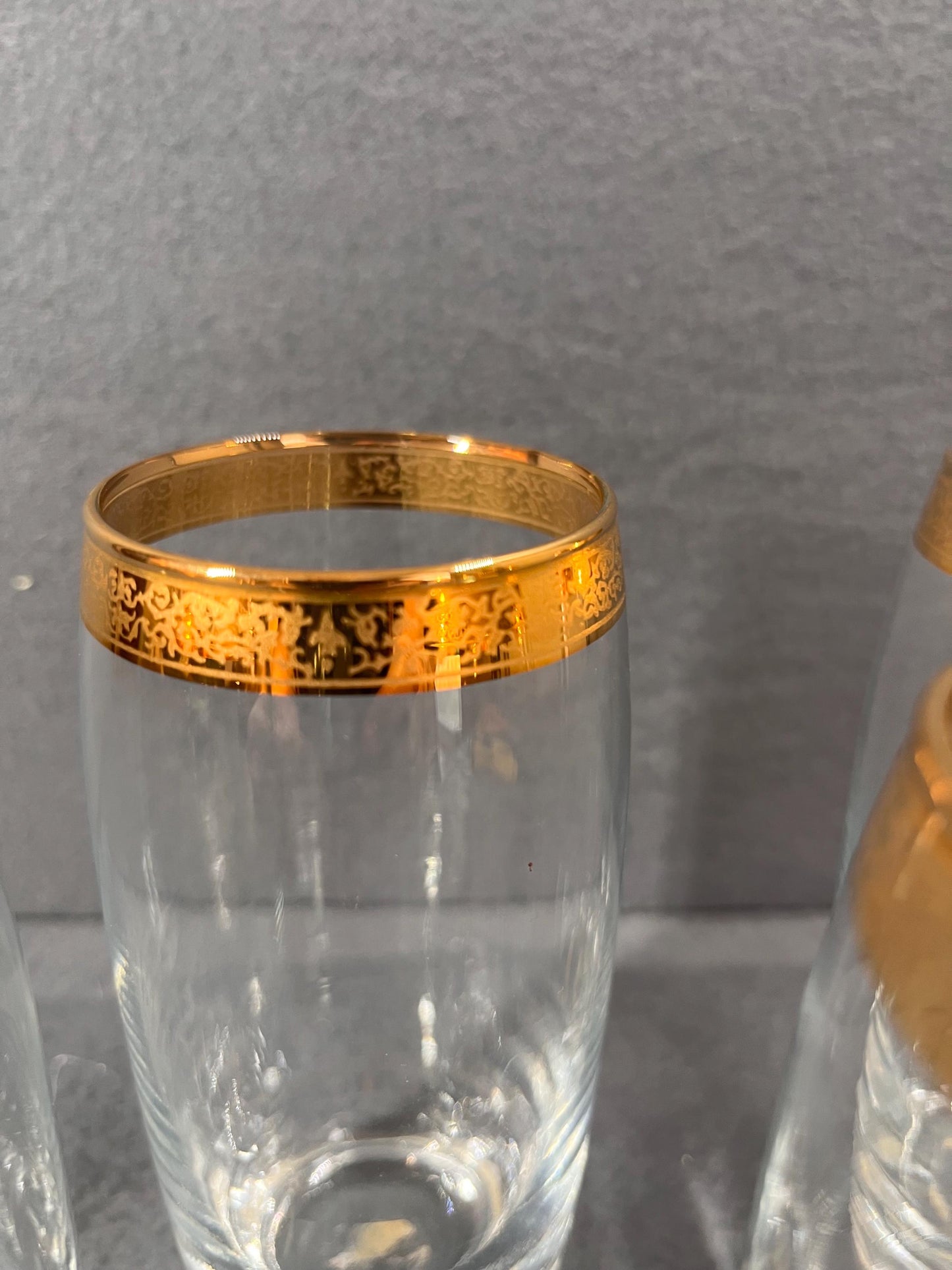 Impieral By Home Essentials 24k Gold Filigree Ice Tea Glasses Set Of 4