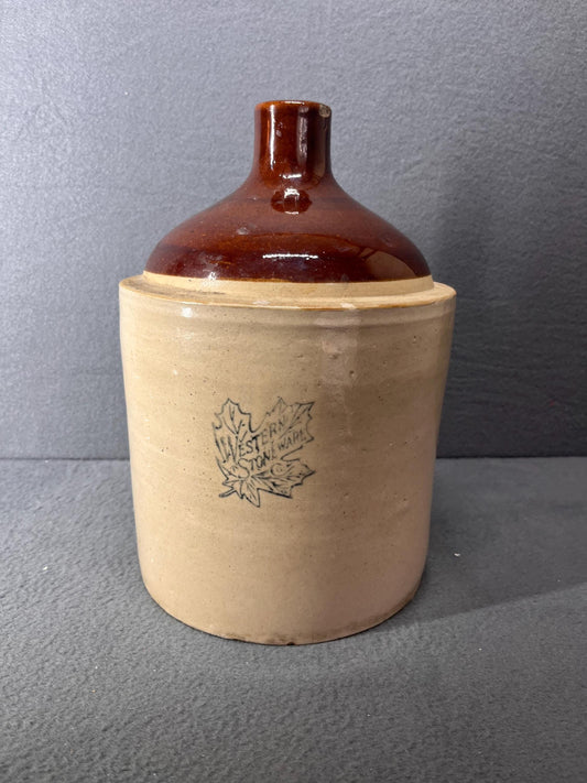 Vintage Western Stoneware Crock - Rustic Kitchen Decor, Unique Collectible Pottery, Handmade Serving Bowl, Farmhouse Style, 20th Century