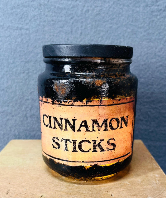 Cinnamon Sticks Jar with Battery Candle - Cozy Aromatic Decor, Flameless LED Candle Gift, Rustic Home Accent