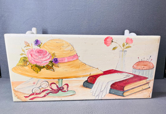 Vintage Hand Painted Step Stool Rustic Wooden Ladder Decor Antique Farmhouse Accent Seat