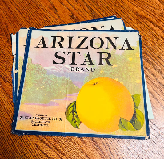 Vintage Arizona Star Brand Label - Retro Western Americana Décor & Collectible Gift