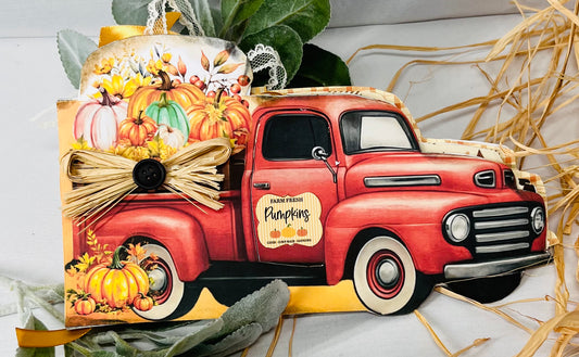 🍂 Sweater Weather (Vintage Red Truck) Creative Journal Kit – Cozy Autumn Junk Journal Ephemera Pack 🍂