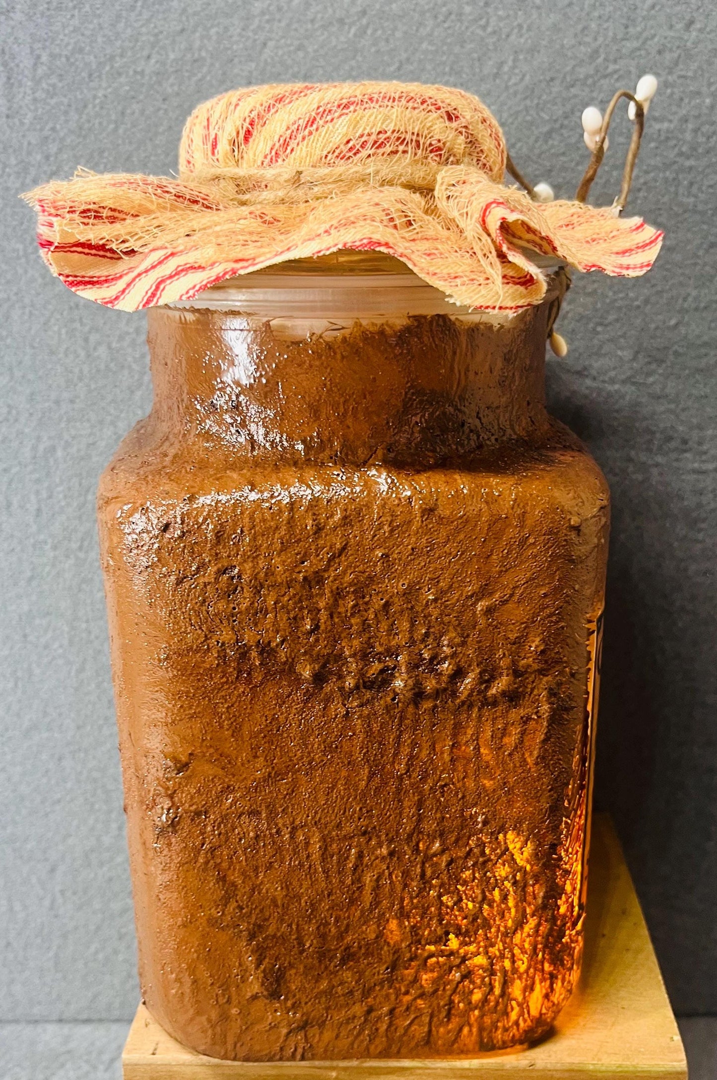 Sweet Butter Rustic Jar with Battery Powered Candle | Cozy Home Decor, Farmhouse Style, Table Centerpiece, Gift Idea