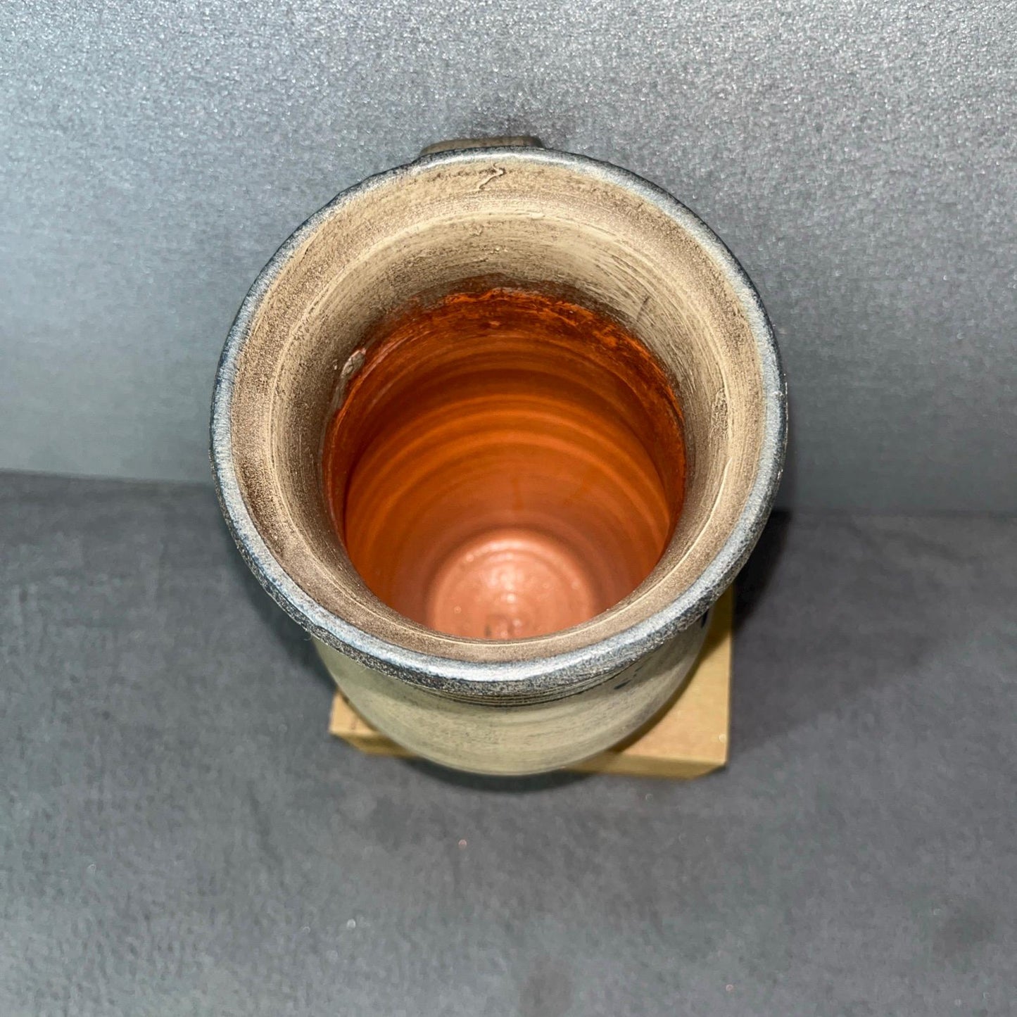 Vintage Colonial Stoneware Pitcher 8-3/4" Tall Red Pottery Sturbridge MA Antique Ceramic Jug