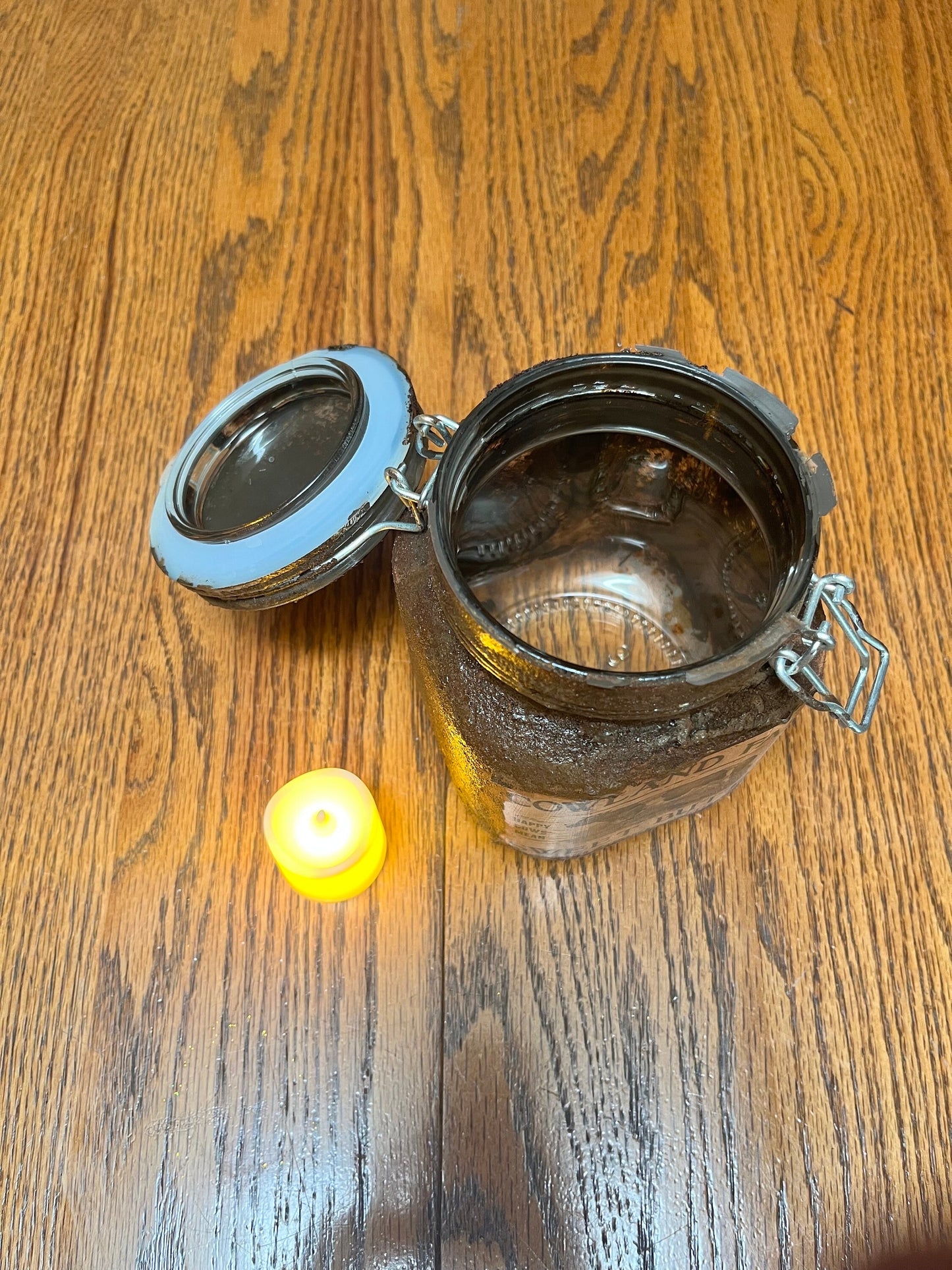 Rustic Grungy Sweet Butter Jar | Distressed Light for Pantry Storage & Spice Decor