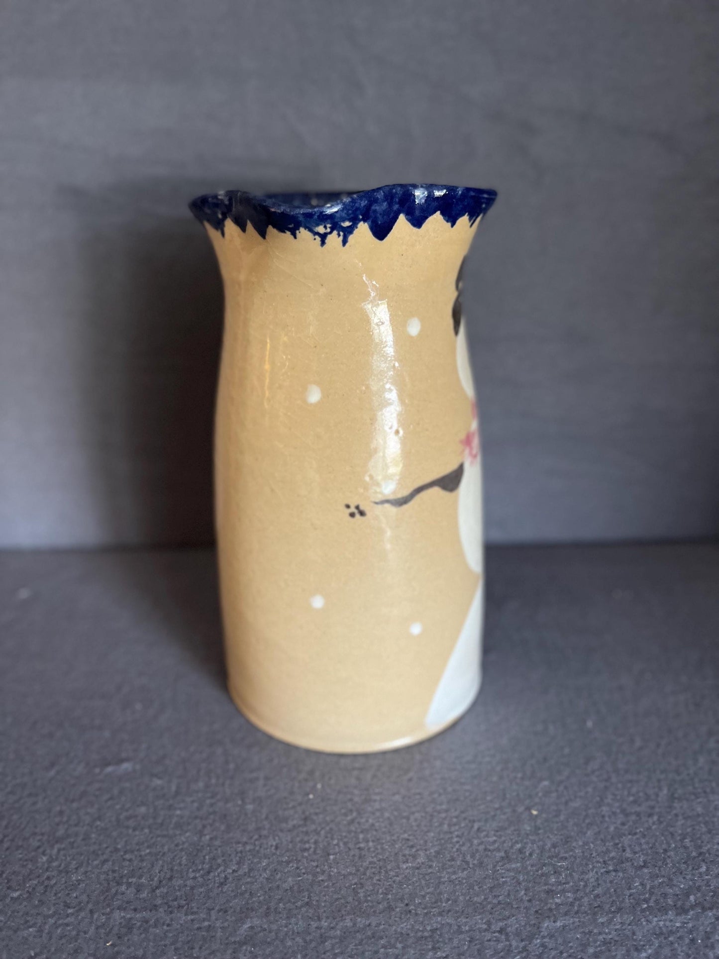 Hand-Painted Snowman Pitcher by Judy Goodwin – Signed Collectible Winter Decor, Perfect for Holiday Serving or Display