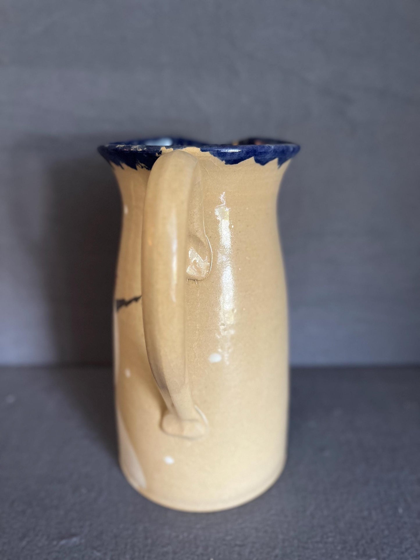 Hand-Painted Snowman Pitcher by Judy Goodwin – Signed Collectible Winter Decor, Perfect for Holiday Serving or Display