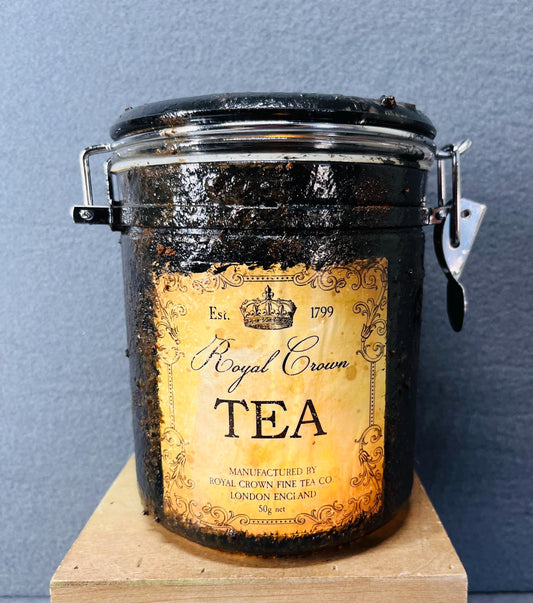 Rustic Tea Jar with Battery Candle - Decorative Vintage Style Lantern for Cozy Home Decor & Ambient Lighting